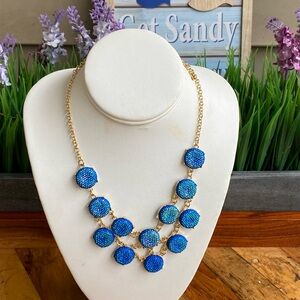 Denkays Blue Boho Chunky Statement Ethnic Indian African Bold Chunky Necklace